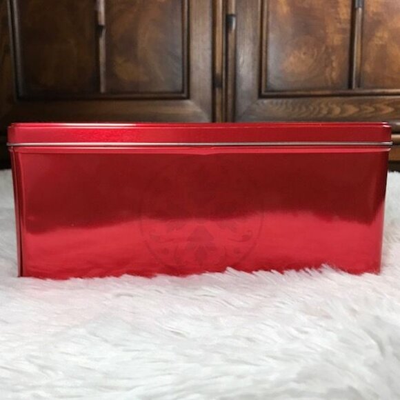 Gold Metal Cage Ornament & Red Medallion Square Tin Set - Picture 9 of 13